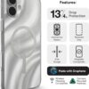 iPhone 16 Plus Case –Milan Snap White Glitter Swirl on Clear Base - Image 2